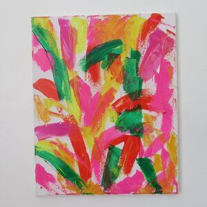 Original Acrylic Painting on Canvas 16" x 20" Signed 2020 Abstract Art